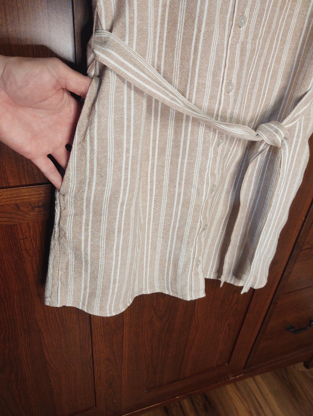 Abercrombie & Fitch Linen Blend Shirt Dress Sz S - Picture 4 of 9